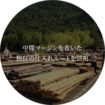 中間マージンを省いた独自の仕入れルートを活用