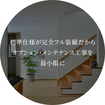 標準仕様が完全フル装備だからオプション・メンテナンス工事を最小限に